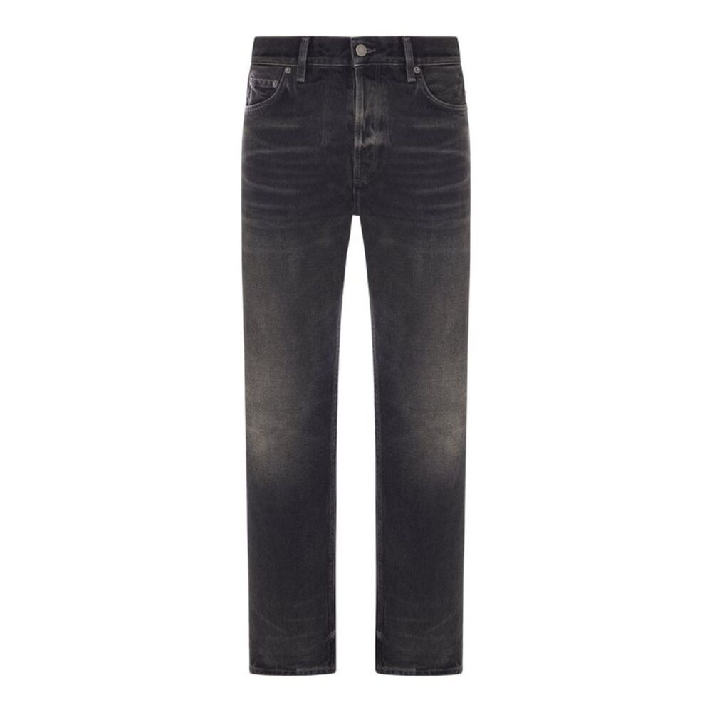 Haikure Men Straight Leg Washed Denim Jeans With Pockets